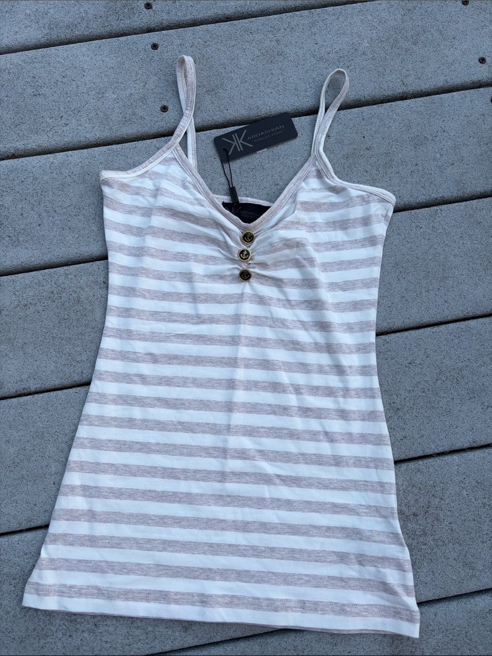 NWT Kardashian Kollection  Striped Tank